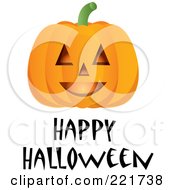 Poster, Art Print Of Happy Halloween Greeting Under A Smiling Pumpkin