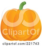 Royalty Free RF Clipart Illustration Of A 3d Round Orange Halloween Pumpkin by Pams Clipart