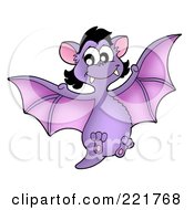 Poster, Art Print Of Purple Female Vampire Bat Flying