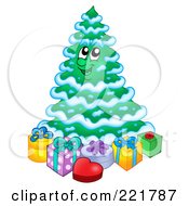 Poster, Art Print Of Christmas Tree Character With Gift Boxes - 4