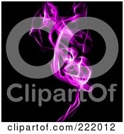 Royalty Free RF Clipart Illustration Of An Abstract Purple Smoke Fractal Over Black