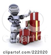 Poster, Art Print Of 3d Robot Stacking Gift Boxes
