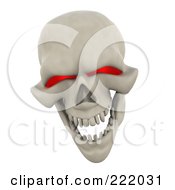 3d Evil Red Eyed Skull Laughing