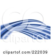 Poster, Art Print Of Wave Of 3d Blue Swooshes Over White