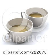 Royalty Free RF Clipart Illustration Of Two 3d Cups Of Coffee by KJ Pargeter