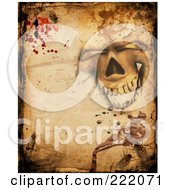 Poster, Art Print Of Creepy Background Of A Skull Parchment Bugs And Blood