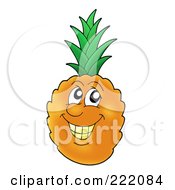Poster, Art Print Of Happy Pineapple Face Smiling