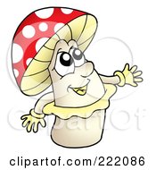 Royalty Free RF Clipart Illustration Of A Happy Mushroom by visekart