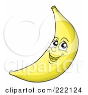 Royalty Free RF Clipart Illustration Of A Happy Banana Face Smiling