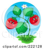 Poster, Art Print Of Happy Strawberry Plant Smiling