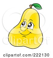 Royalty Free RF Clipart Illustration Of A Happy Pear Face Smiling
