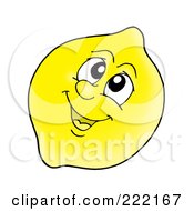 Royalty Free RF Clipart Illustration Of A Happy Lemon Face Smiling by visekart