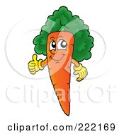Happy Carrot Holding A Thumbs Up