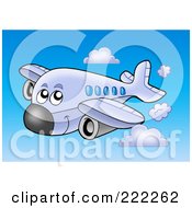 Poster, Art Print Of Happy Airplane Flying In The Sky - 2