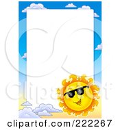 Poster, Art Print Of Sun And Sky Border Around White Space - 4