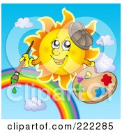 Poster, Art Print Of Happy Summer Sun Painting A Rainbow