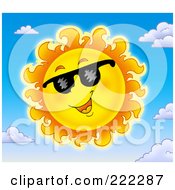 Poster, Art Print Of Happy Summer Sun Wearing Shades