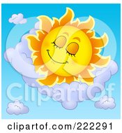 Poster, Art Print Of Happy Summer Sun Sleeping In A Cloud