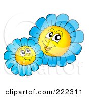Poster, Art Print Of Blue Daisy Characters