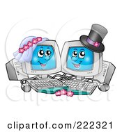 Poster, Art Print Of Cute Computer Wedding Couple