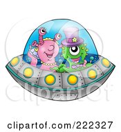 Poster, Art Print Of Alien Wedding Couple Flying A Saucer
