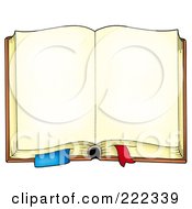 Royalty Free RF Clipart Illustration Of An Aged Book With Open Blank Pages