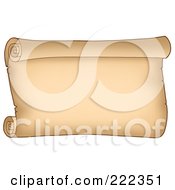 Royalty Free RF Clipart Illustration Of A Horizontal Parchment Paper Scroll