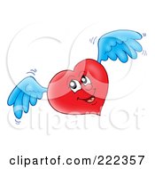Royalty Free RF Clipart Illustration Of A Red Winged Heart