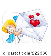 Poster, Art Print Of Cupid With A Valentine Envelope - 2