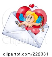 Poster, Art Print Of Cupid With A Valentine Envelope - 3