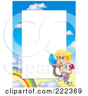 Royalty Free RF Clipart Illustration Of A Cupid And Sky Frame Border Around White Space 9