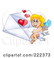 Poster, Art Print Of Cupid With A Valentine Envelope - 1