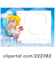 Royalty Free RF Clipart Illustration Of A Cupid And Sky Frame Border Around White Space 14