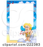 Royalty Free RF Clipart Illustration Of A Cupid And Sky Frame Border Around White Space 3
