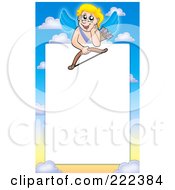 Royalty Free RF Clipart Illustration Of A Cupid And Sky Frame Border Around White Space 6