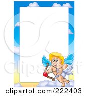 Royalty Free RF Clipart Illustration Of A Cupid And Sky Frame Border Around White Space 13