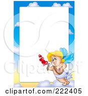Royalty Free RF Clipart Illustration Of A Cupid And Sky Frame Border Around White Space 12