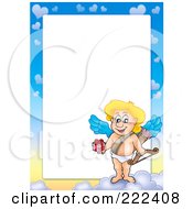 Poster, Art Print Of Cupid And Sky Frame Border Around White Space - 1