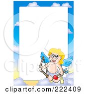 Poster, Art Print Of Cupid And Sky Frame Border Around White Space - 8