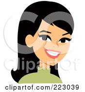 Poster, Art Print Of Black Haired Woman Smiling - 3