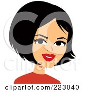 Poster, Art Print Of Black Haired Woman Smiling - 2