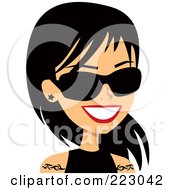 Royalty Free RF Clipart Illustration Of A Black Haired Woman Smiling 1 by Monica