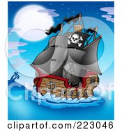 Royalty Free RF Clipart Illustration Of A Pirate Ship 6