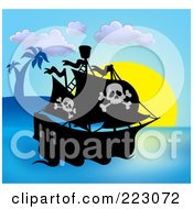 Royalty Free RF Clipart Illustration Of A Pirate Ship 7