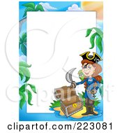Royalty Free RF Clipart Illustration Of A Pirate Border Around White Space 10
