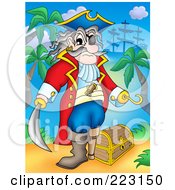 Poster, Art Print Of Pirate Man With A Treasure Chest - 2