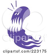 Poster, Art Print Of Scared Purple Ghost