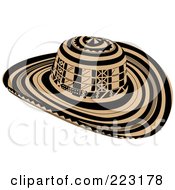Royalty Free RF Clipart Illustration Of A Black And Beige Sombrero Vueltiao Hat by Zooco #COLLC223178-0152
