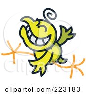 Poster, Art Print Of Yellow Chicken Grinning And Running