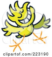 Poster, Art Print Of Yellow Chicken Greeting And Smiling